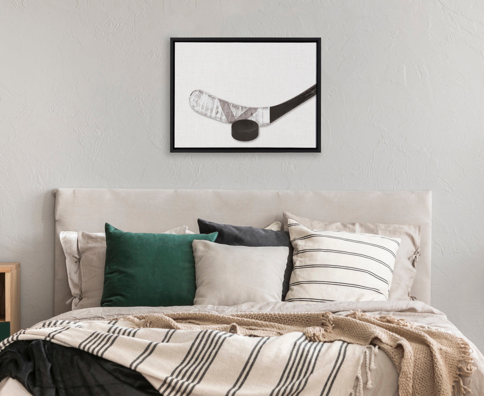 Sylvie Horizontal Hockey Stick And Puck Portrait Framed Canvas by kateandlaurel - product image 7 for Resin Society