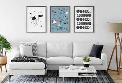Sylvie 901 Moon Phases Black on White Framed Canvas by kateandlaurel - product image 11 for Resin Society