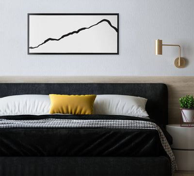 Sylvie Elevated Abstract Minimalist Mountain Landscape Framed Canvas