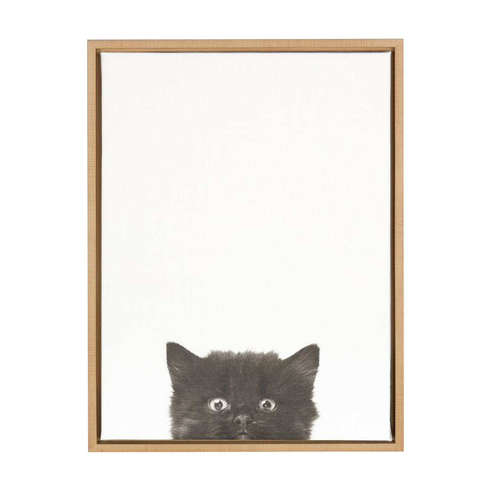 Sylvie Black Kitten Framed Canvas by Simon Te of Tai Prints by kateandlaurel - main product image for Resin Society