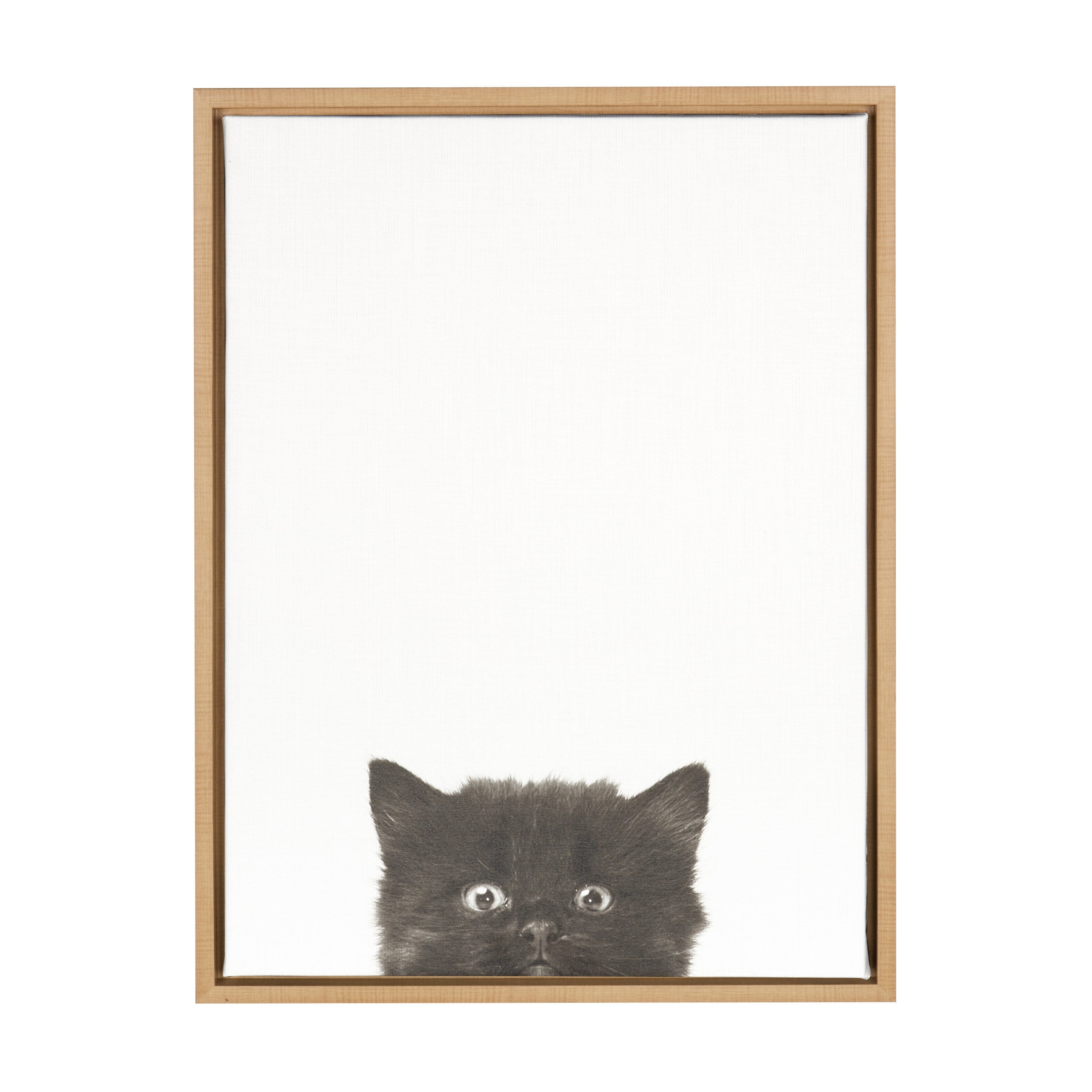 Sylvie Black Kitten Framed Canvas by Simon Te of Tai Prints by kateandlaurel - main product image for Resin Society