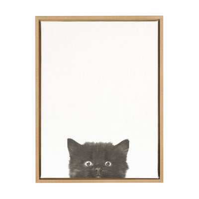 Sylvie Black Kitten Framed Canvas by Simon Te of Tai Prints by kateandlaurel - main product image for Resin Society