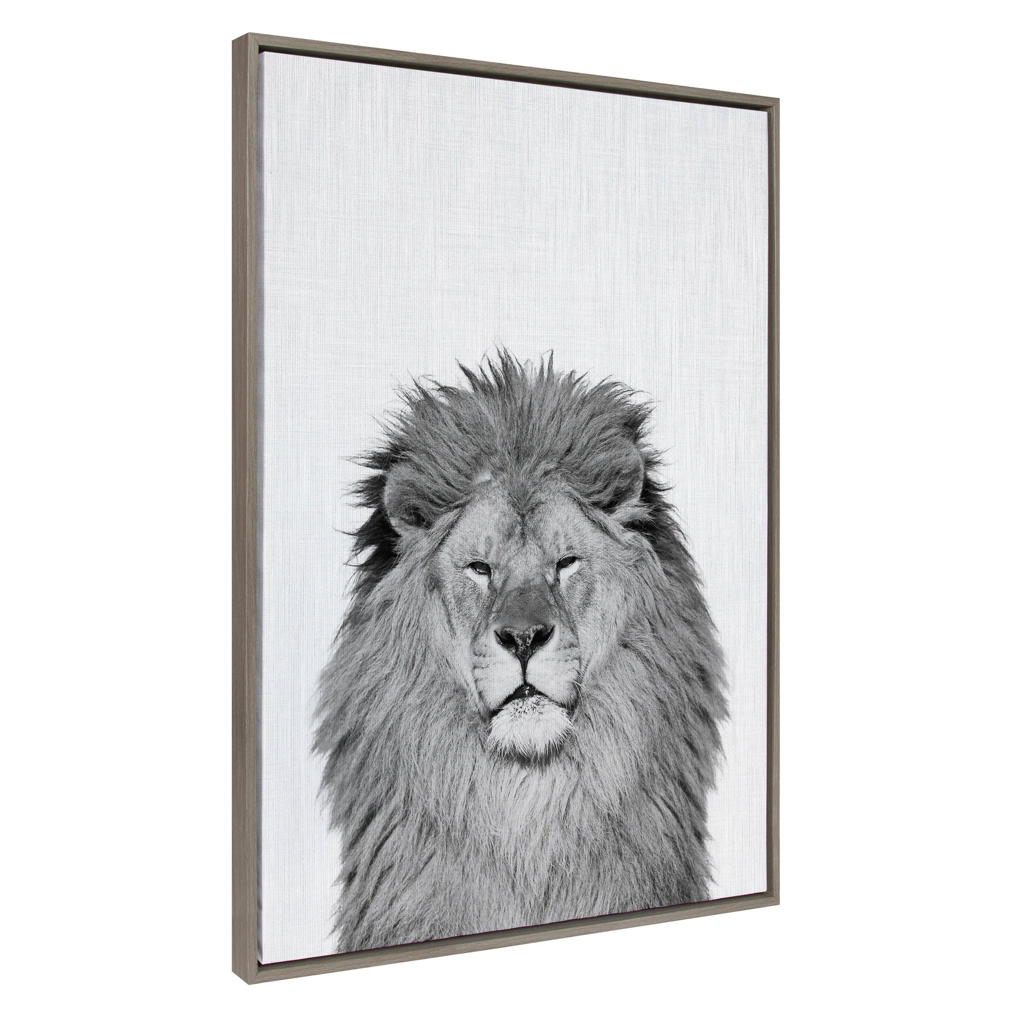 Sylvie Lion Framed Canvas by Simon Te Tai by kateandlaurel - main product image for Resin Society