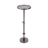 Engles Adjustable Polished Metal Table and Plant Stand in Silver finish