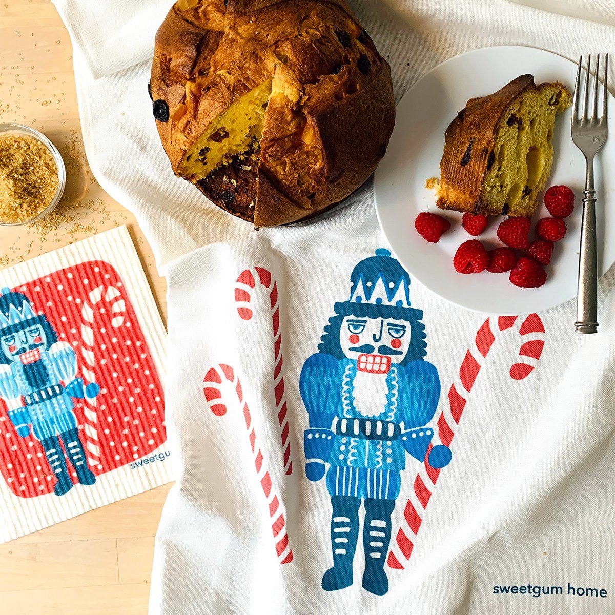 Nutcracker Tea Towel + 1 Swedish Dishcloth Bundle by sweetgum home, LLC - product image 4 for Resin Society