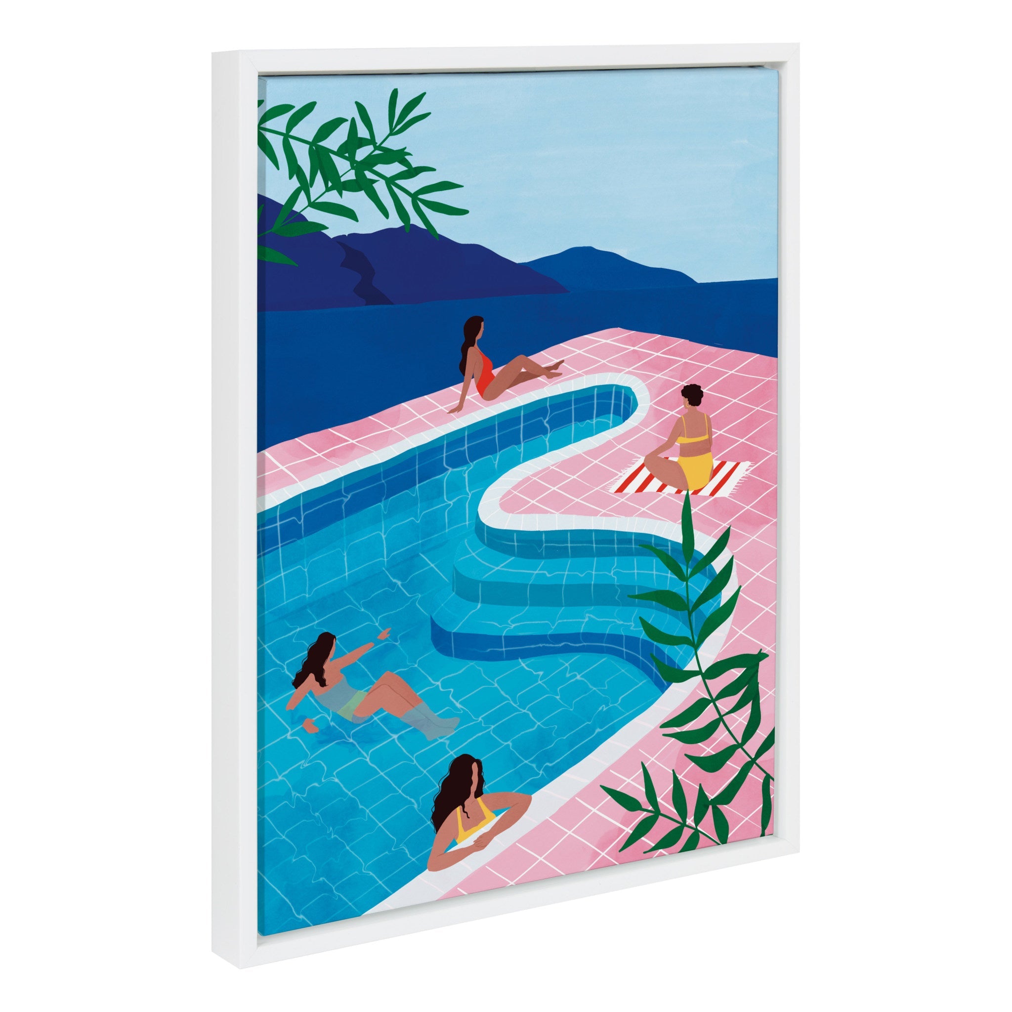 Sylvie Pool Ladies Framed Canvas by kateandlaurel - product image 2 for Resin Society