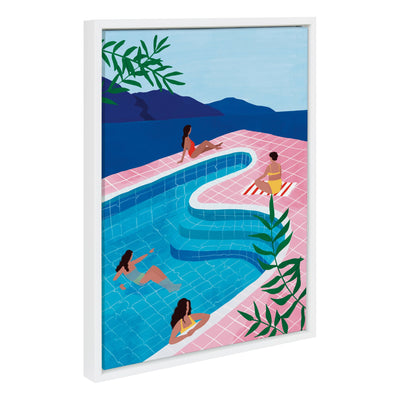 Sylvie Pool Ladies Framed Canvas by kateandlaurel - product image 2 for Resin Society