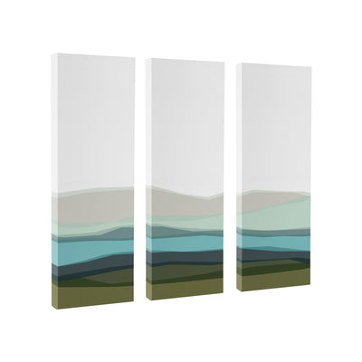 Abstract Blue Lake and Mountains Canvas Art Set by kateandlaurel - main product image for Resin Society