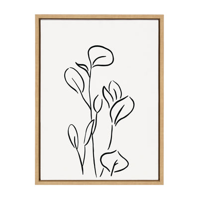 Sylvie Botanical Sketch Print No 3 Framed Canvas by The Creative Bunch