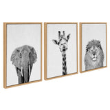 Sylvie Elephant Giraffe and Lion Framed Canvas by kateandlaurel - product image 7 for Resin Society