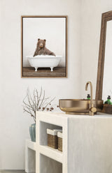 Sylvie Bear Rustic Bubble Bath Framed Canvas by kateandlaurel - product image 16 for Resin Society