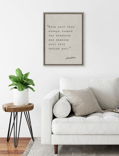 Sylvie Keep Your Face Walt Whitman Framed Canvas by Saint and Sailor Studios