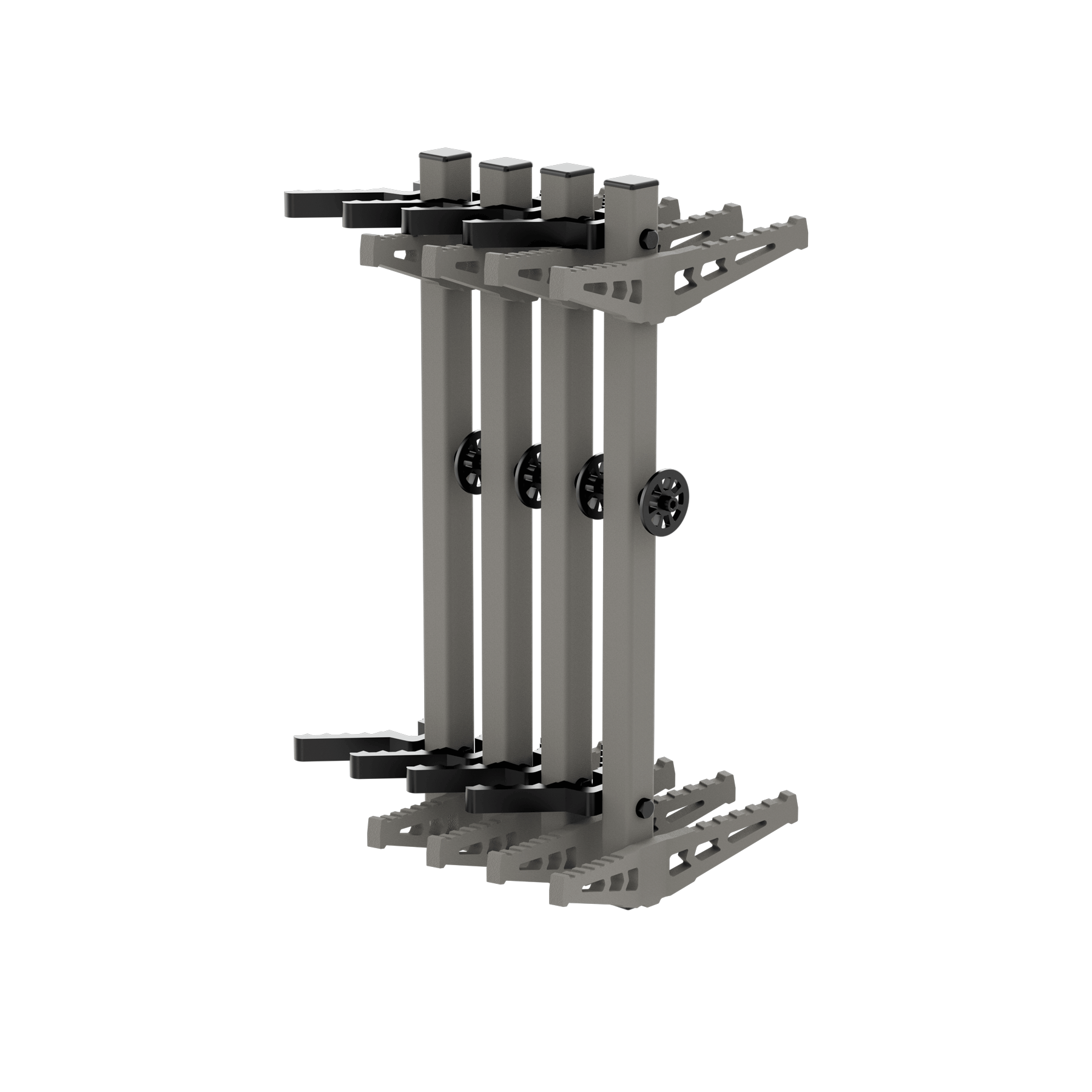 Mini Double-Step Climbing Sticks by Novix Outdoors showing welded aluminum steps and V-Bracket