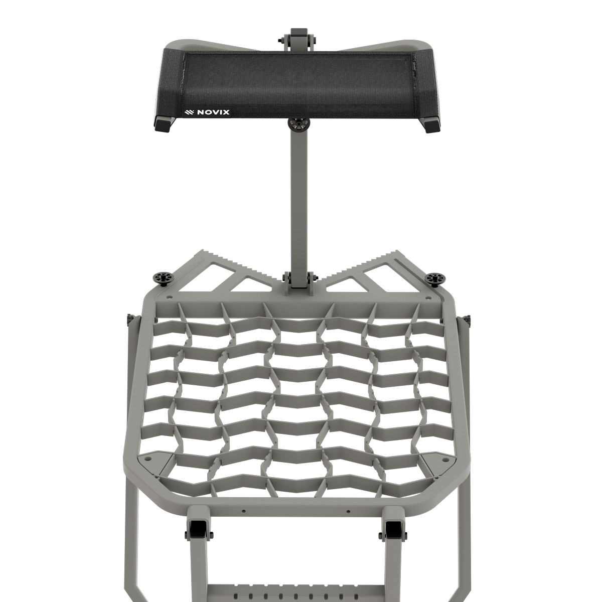 Raider Ladder Stand by Novix Outdoors showing all-aluminum ladder and platform