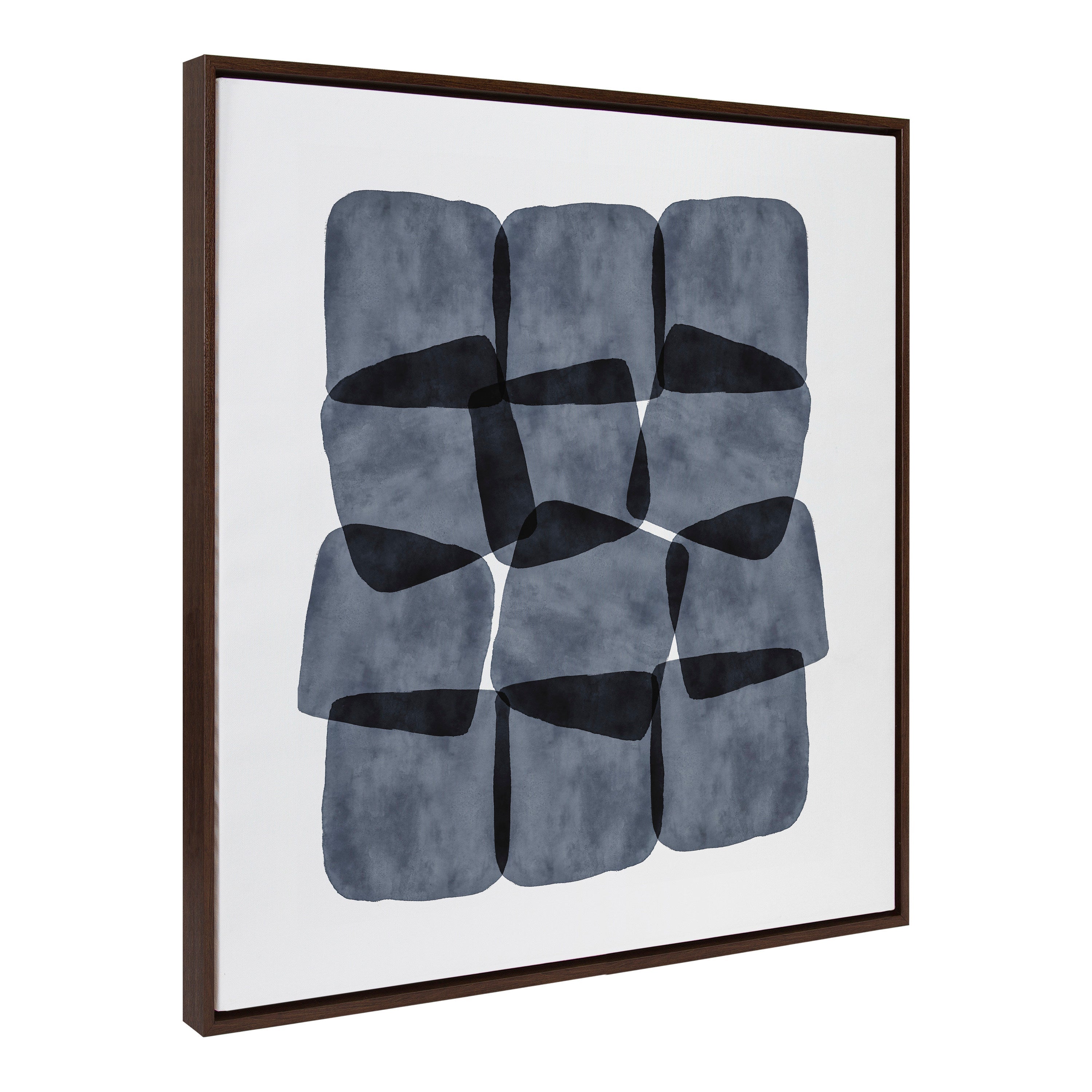 Sylvie Navy Block Abstract Framed Canvas by kateandlaurel - product image 2 for Resin Society