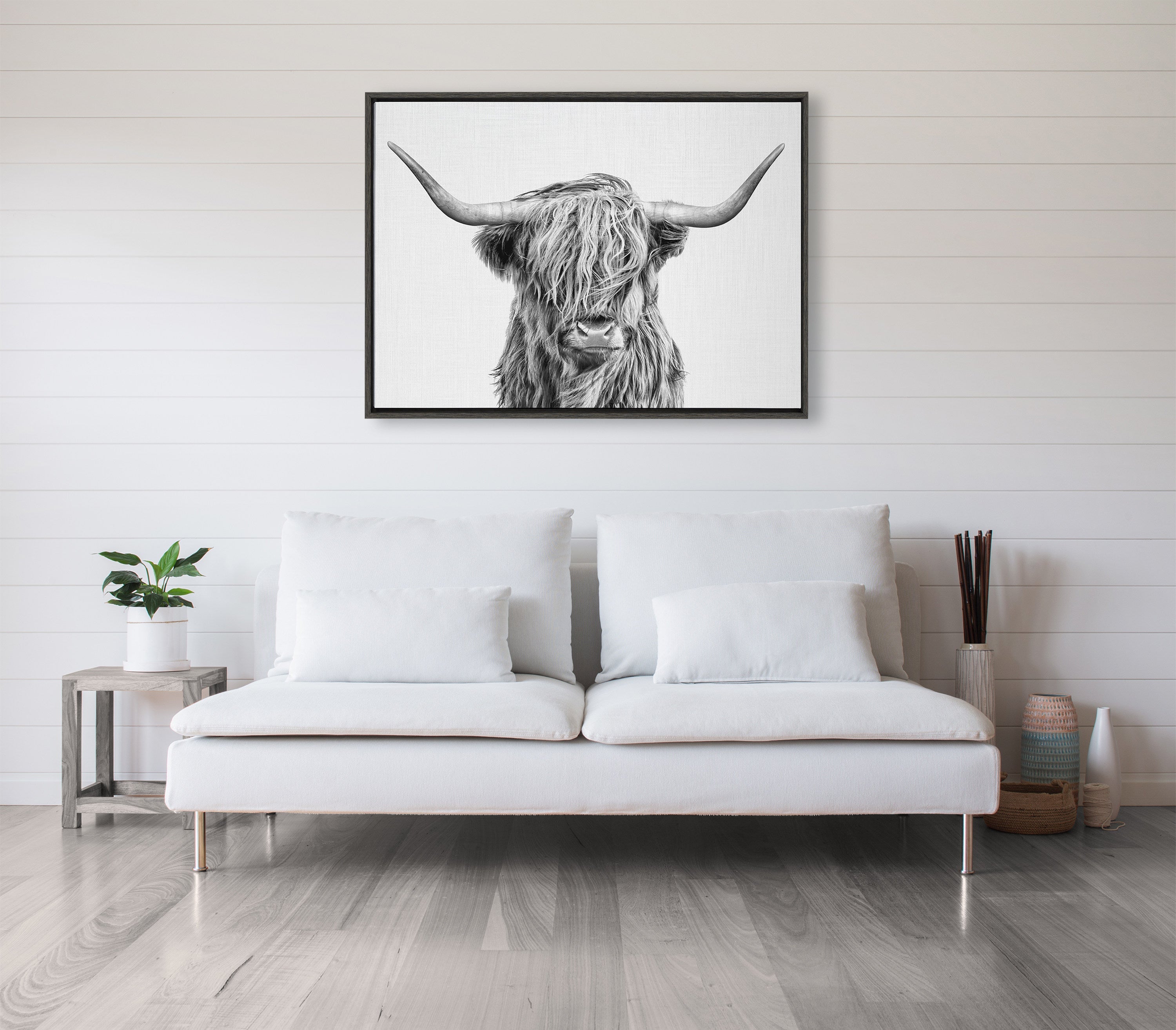 Sylvie Highland Cow 2 Framed Canvas by kateandlaurel - product image 16 for Resin Society