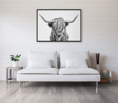 Sylvie Highland Cow 2 Framed Canvas by kateandlaurel - product image 16 for Resin Society