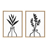 Sylvie Modern Botanical Vase Framed Canvas Set by The Creative Bunch by kateandlaurel - main product image for Resin Society