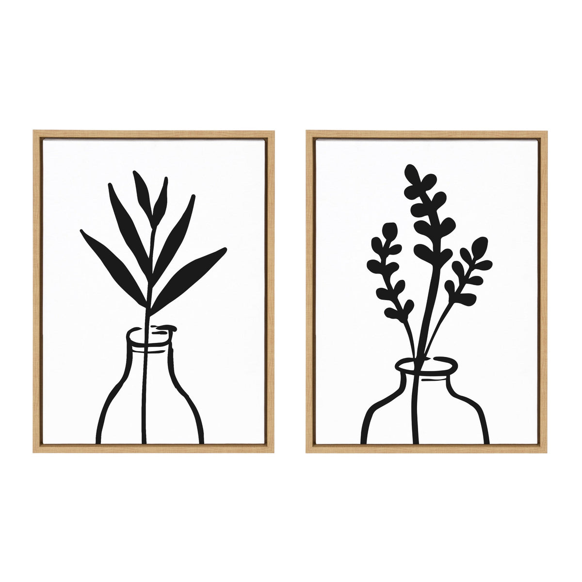 Sylvie Modern Botanical Vase Framed Canvas Set by The Creative Bunch by kateandlaurel - main product image for Resin Society