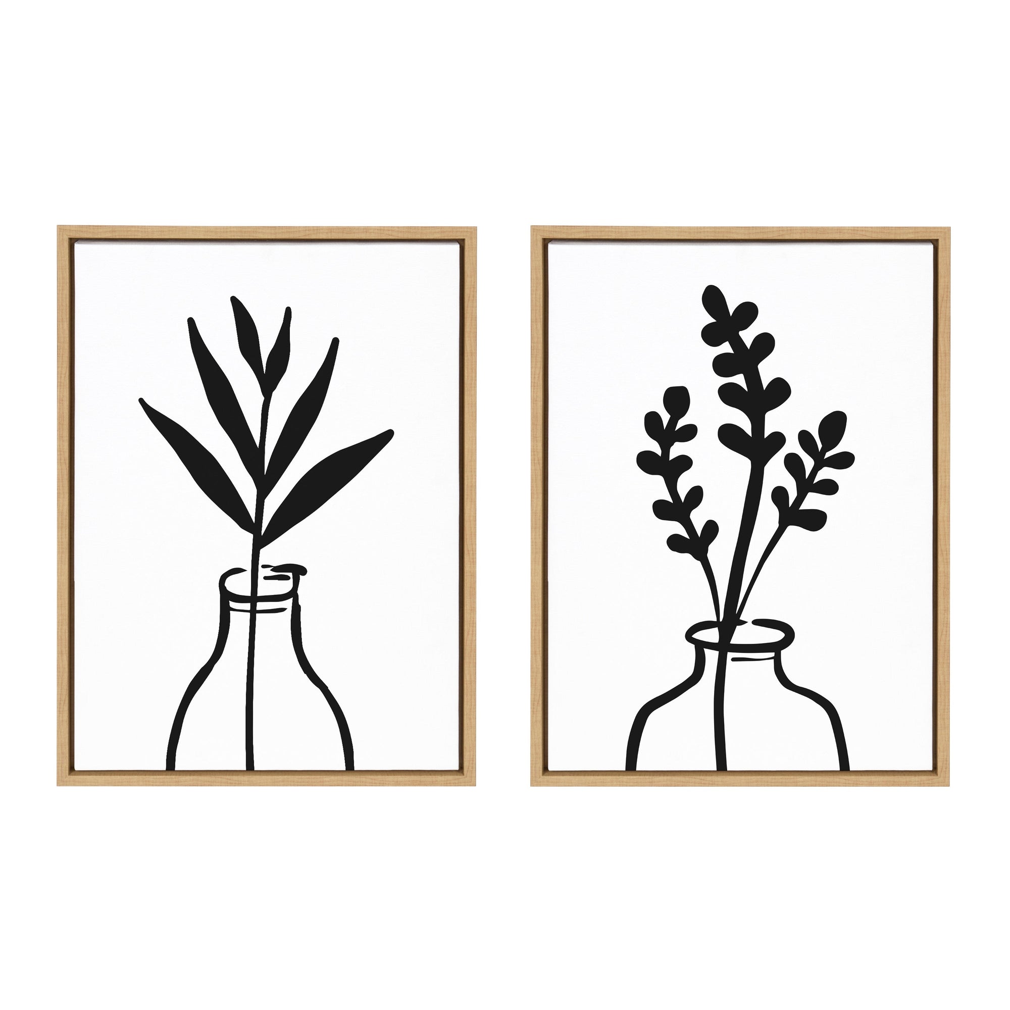 Sylvie Modern Botanical Vase Framed Canvas Set by The Creative Bunch by kateandlaurel - product image 11 for Resin Society