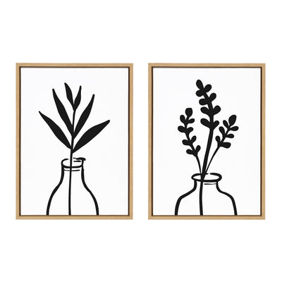 Sylvie Modern Botanical Vase Framed Canvas Set by The Creative Bunch by kateandlaurel - product image 11 for Resin Society