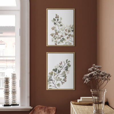 Sylvie Botanical Soft Splitfern and Botanical Soft Maiden Framed Canvas by kateandlaurel - product image 6 for Resin Society