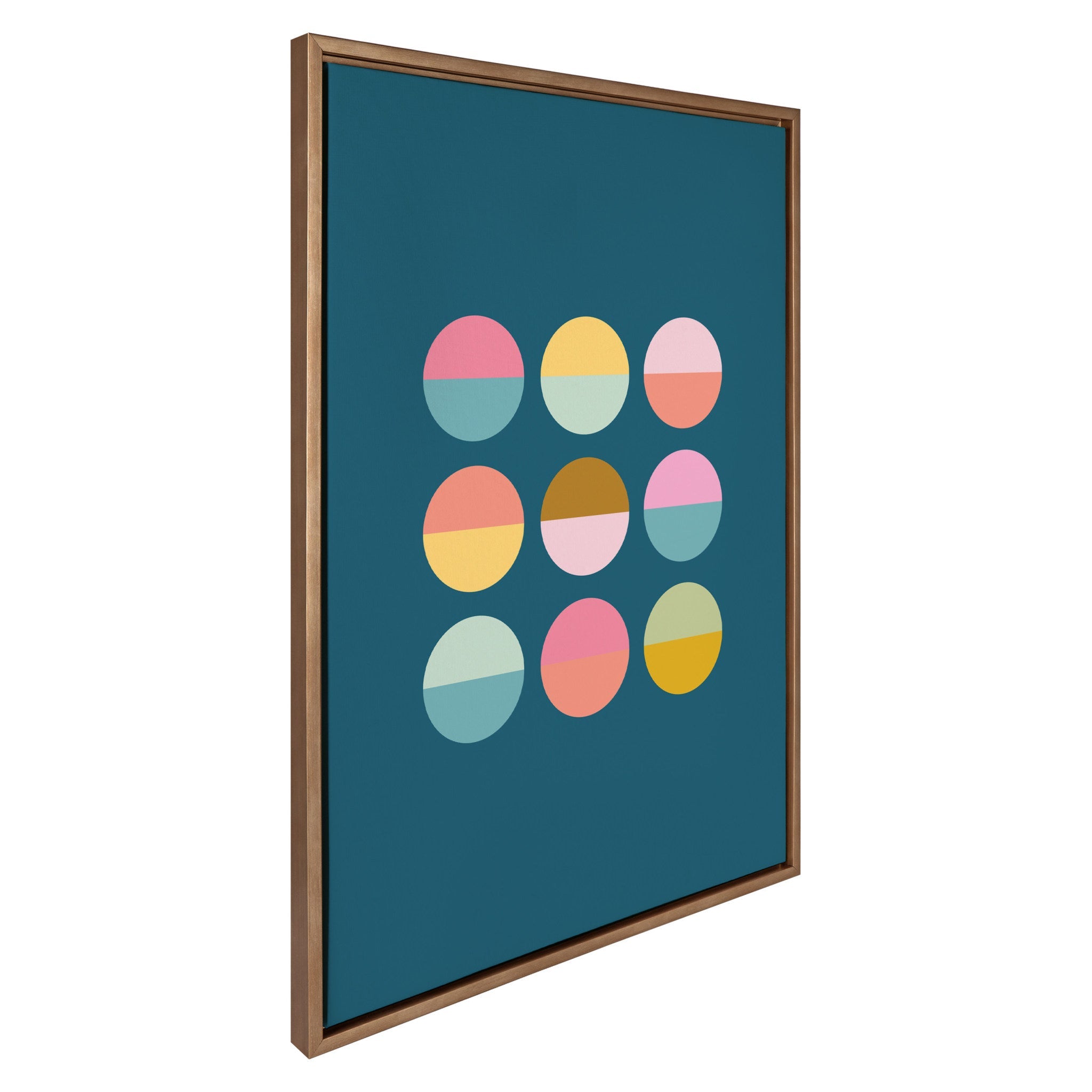 Sylvie Circles In Blue Framed Canvas by kateandlaurel - product image 2 for Resin Society