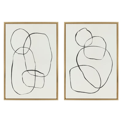 Sylvie Going in Circles Framed Textured Canvas Set