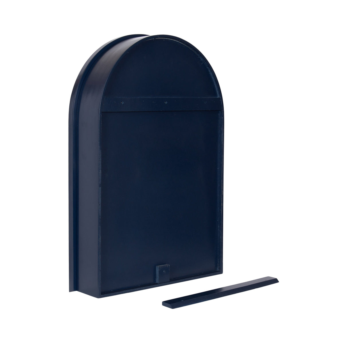 Dark blue arched metal frame with a detachable horizontal bar positioned in front, shown against a white background.
