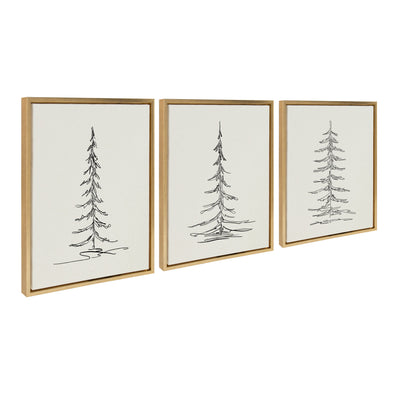 Sylvie Minimalist Evergreen Trees Framed Canvas Set by The Creative by kateandlaurel - product image 8 for Resin Society
