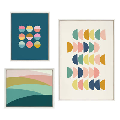 Sylvie Abstract Shapes Framed Canvas Set by Apricot and Birch by kateandlaurel - product image 7 for Resin Society