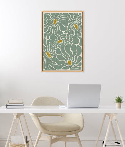 Sylvie Fluid Flowers 1 Framed Canvas by Carrie Cantwell