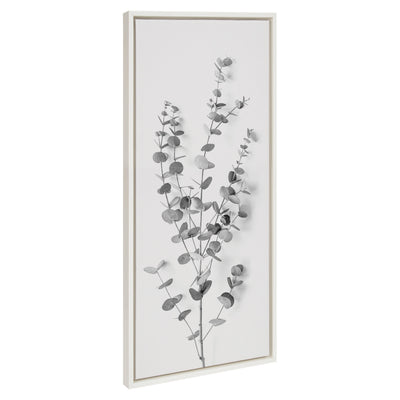 Sylvie Eucalyptus Botanical I Gray and Soft White Framed Canvas by The by kateandlaurel - main product image for Resin Society