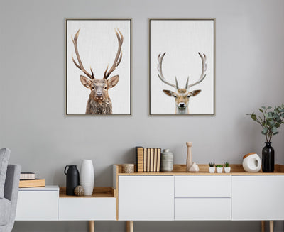 Sylvie The Red Deer Color Framed Canvas by Simon Te of Tai Prints by kateandlaurel - product image 5 for Resin Society