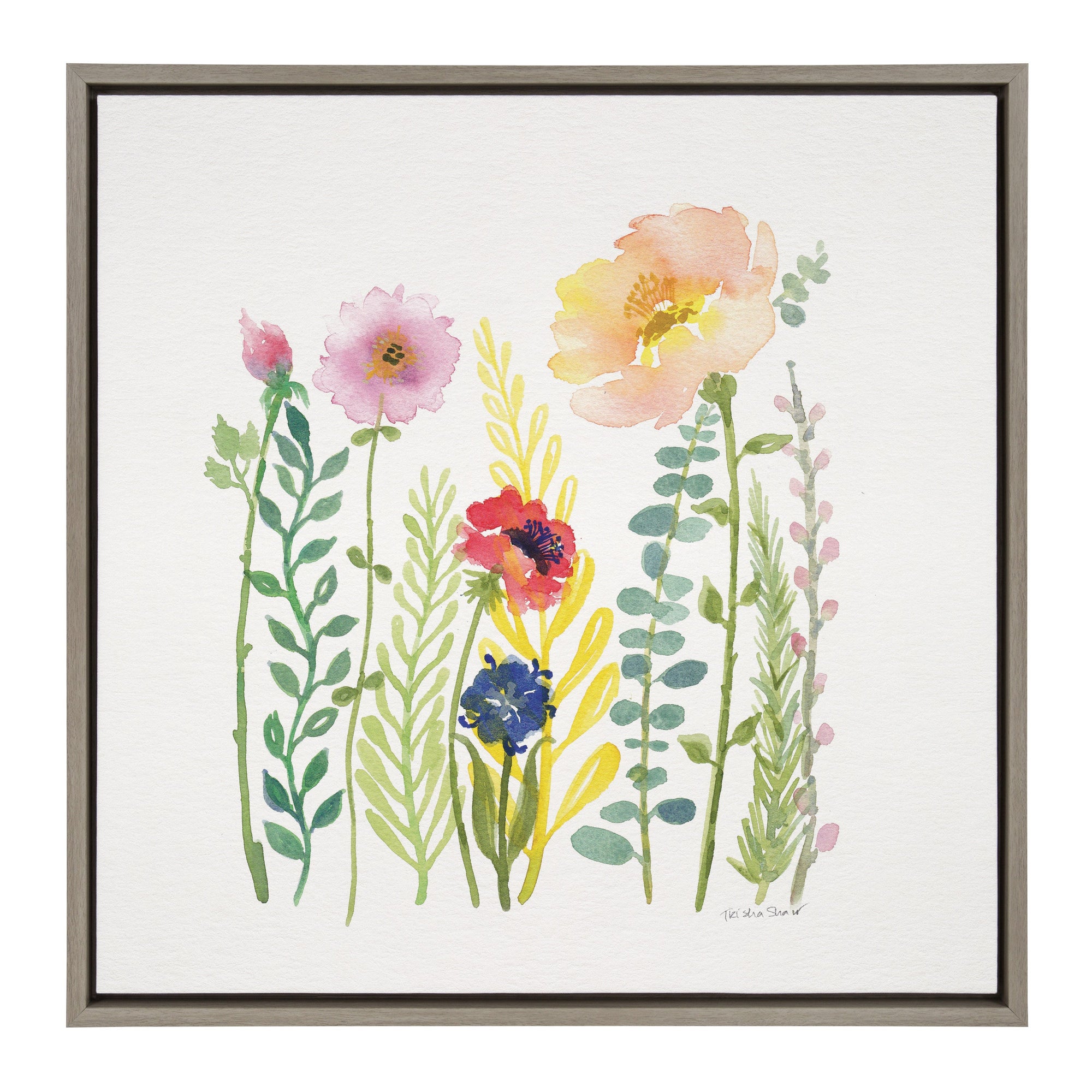 Sylvie Flowers and Ferns Framed Canvas by kateandlaurel - product image 9 for Resin Society