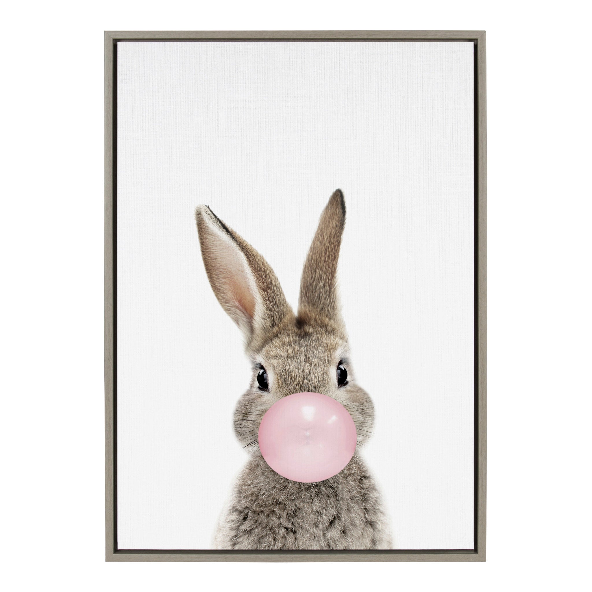 Sylvie Bubble Gum Bunny Framed Canvas by Amy Peterson Art Studio by kateandlaurel - product image 2 for Resin Society
