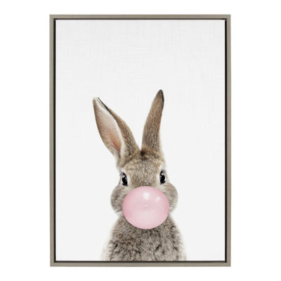 Sylvie Bubble Gum Bunny Framed Canvas by Amy Peterson Art Studio by kateandlaurel - product image 2 for Resin Society