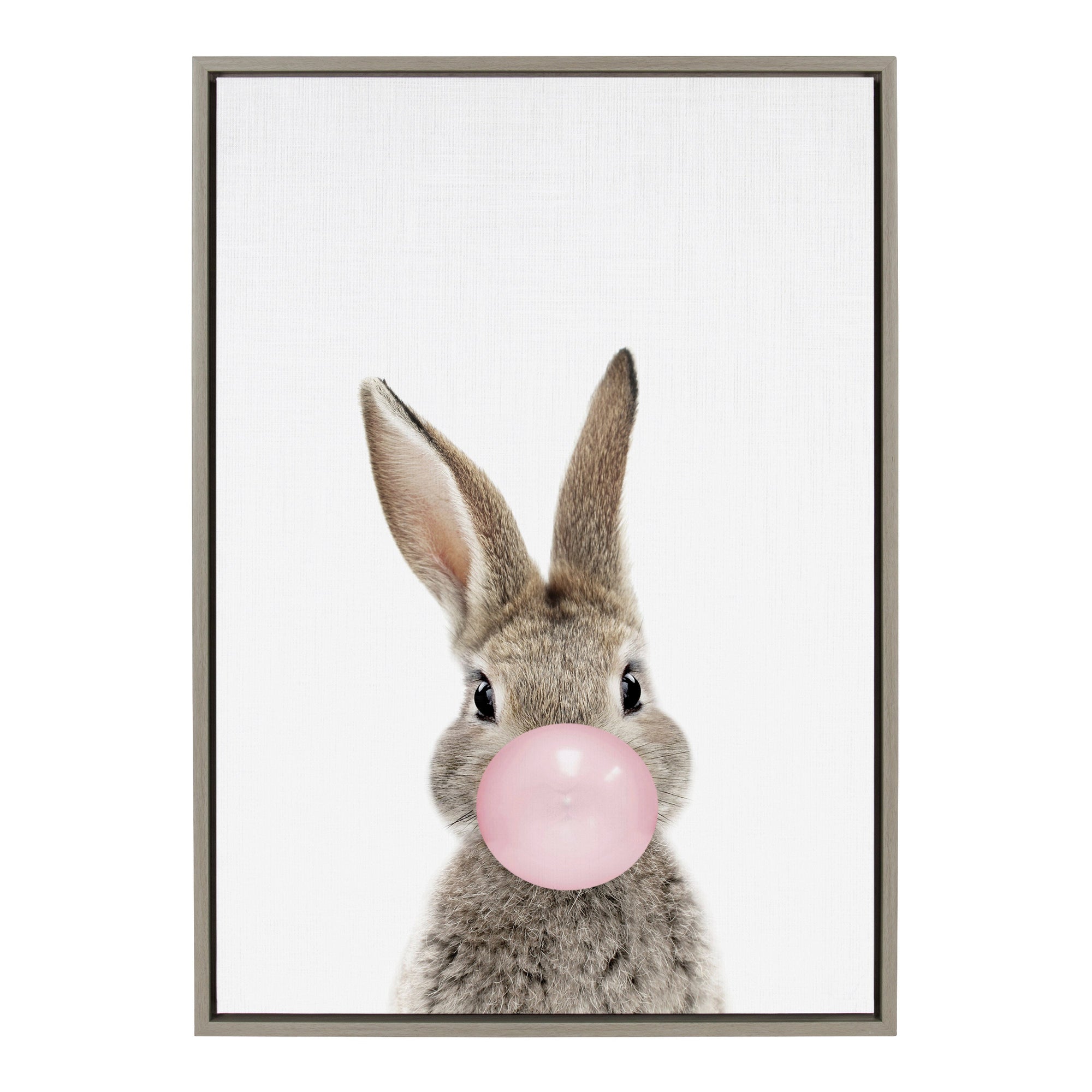 Sylvie Bubble Gum Bunny Framed Canvas by Amy Peterson Art Studio by kateandlaurel - product image 8 for Resin Society