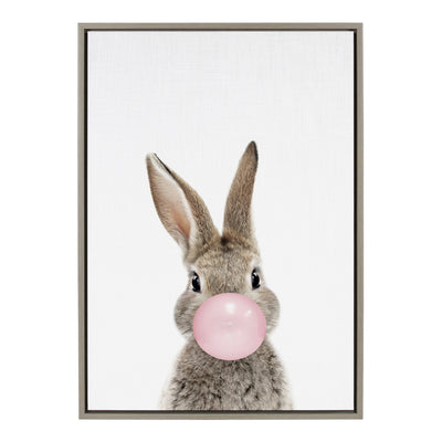Sylvie Bubble Gum Bunny Framed Canvas by Amy Peterson Art Studio by kateandlaurel - product image 8 for Resin Society