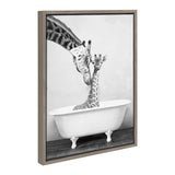 Sylvie Giraffe In Tub Framed Canvas by kateandlaurel - product image 10 for Resin Society