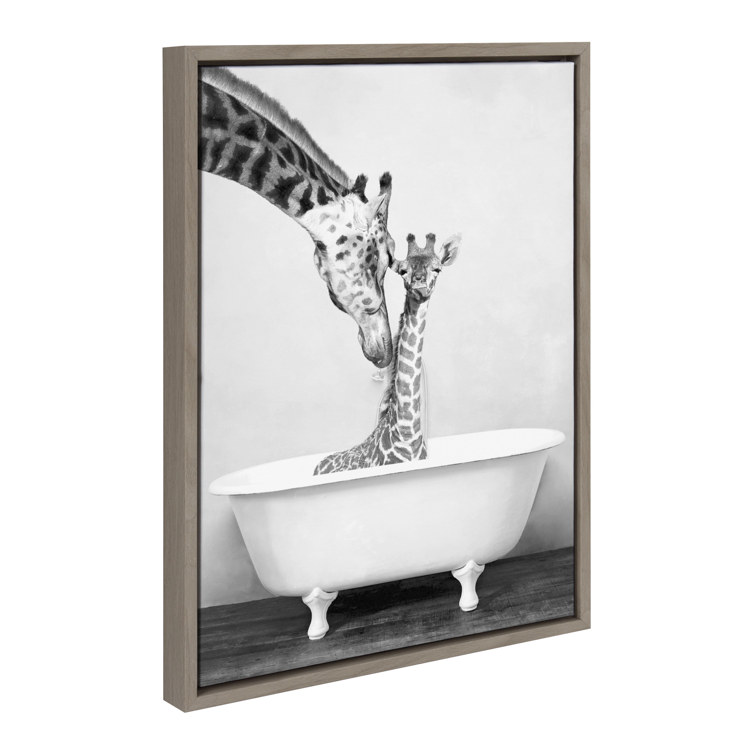 Sylvie Giraffe In Tub Framed Canvas by kateandlaurel - product image 10 for Resin Society