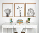 Sylvie Giraffe Framed Canvas by Simon Te of Tai Prints