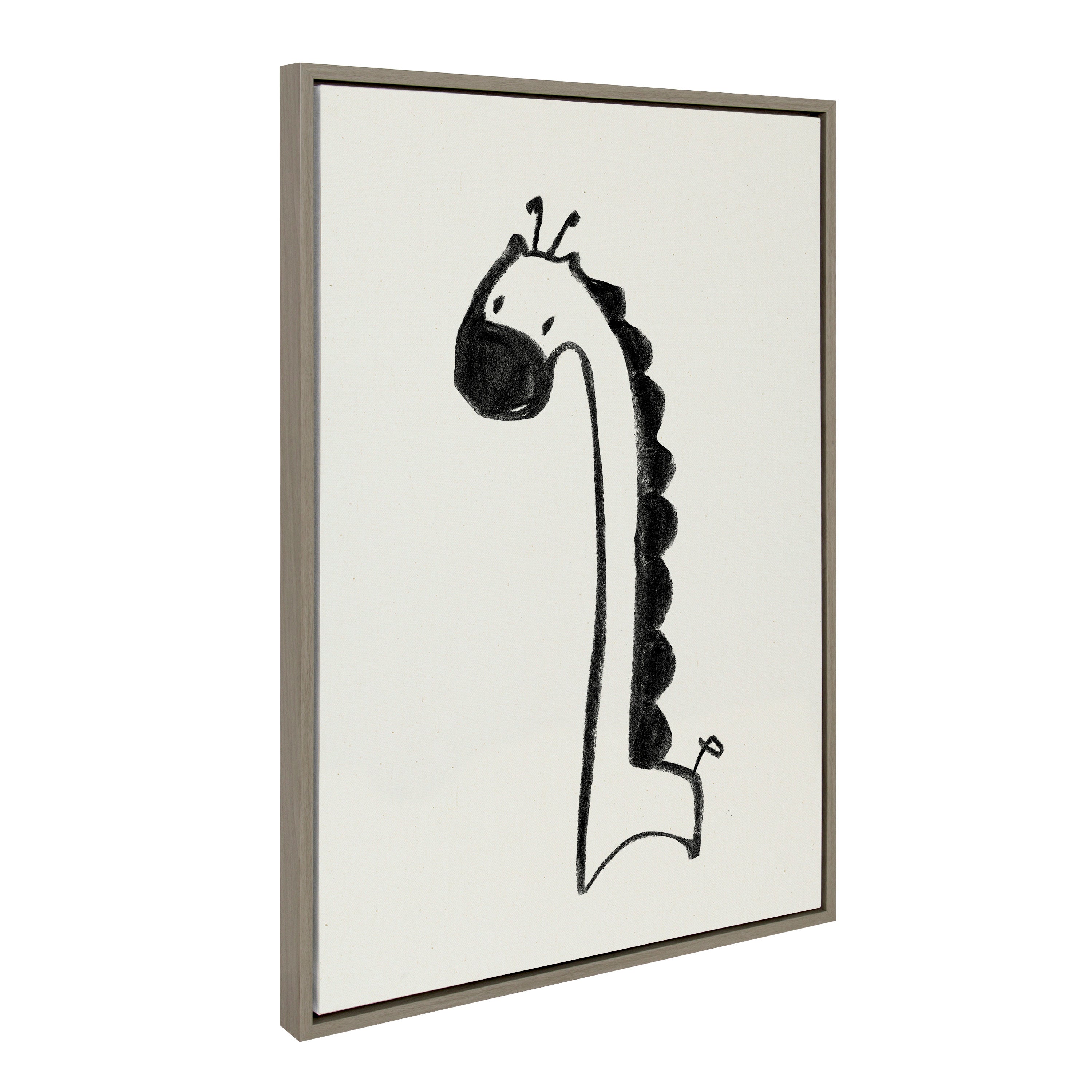 Sylvie 390 Giraffe BW, 409 Lion BW and 400 Elephant BW Framed Canvas Art Set by Teju Reval