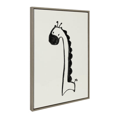 Sylvie 390 Giraffe BW, 409 Lion BW and 400 Elephant BW Framed Canvas Art Set by Teju Reval