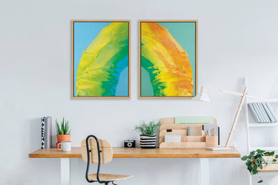 Sylvie MP Rainbow Sorbet 1 and 2 Framed Canvas Set by kateandlaurel - product image 8 for Resin Society