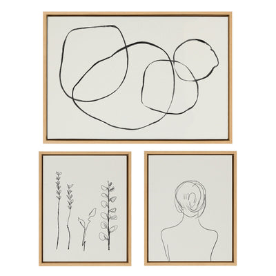 Sylvie Going in Circles and Minimalist Woman Framed Canvas Set by kateandlaurel - product image 7 for Resin Society