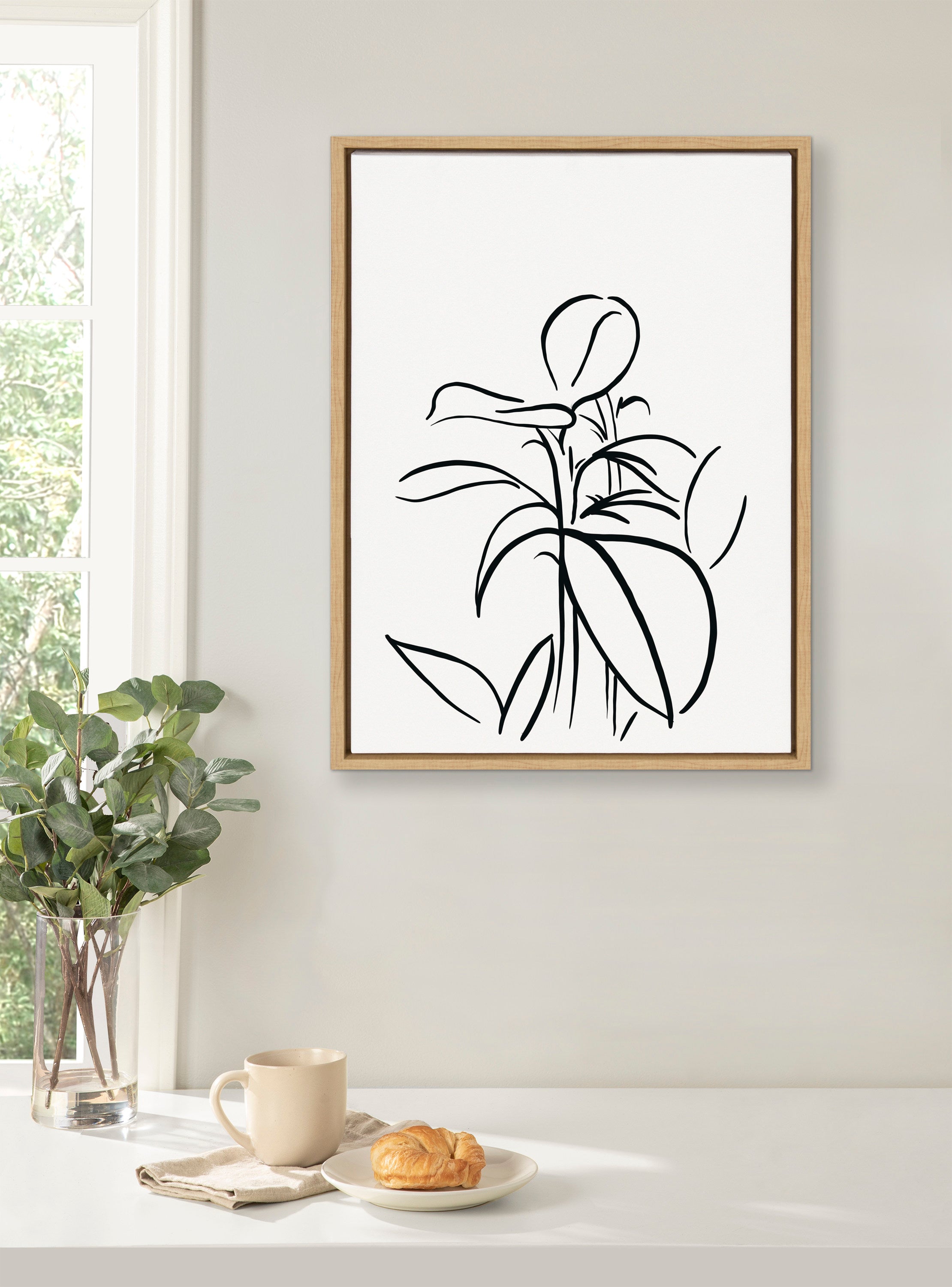 Sylvie Botanical Sketch Print No 1 Framed Canvas by The Creative Bunch