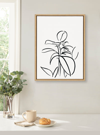 Sylvie Botanical Sketch Print No 1 Framed Canvas by The Creative Bunch