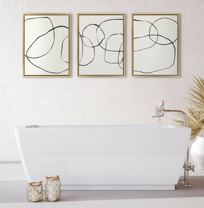Sylvie Dancing Circles BW Framed Canvas by kateandlaurel - product image 4 for Resin Society