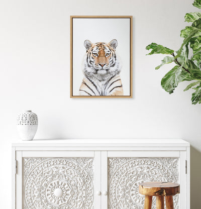 Sylvie Tiger Portrait Framed Canvas by Amy Peterson Art Studio
